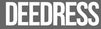 White bold text reading 'DEEDRESS' centered on a transparent checkerboard background.