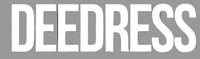 White bold text reading 'DEEDRESS' centered on a transparent checkerboard background.