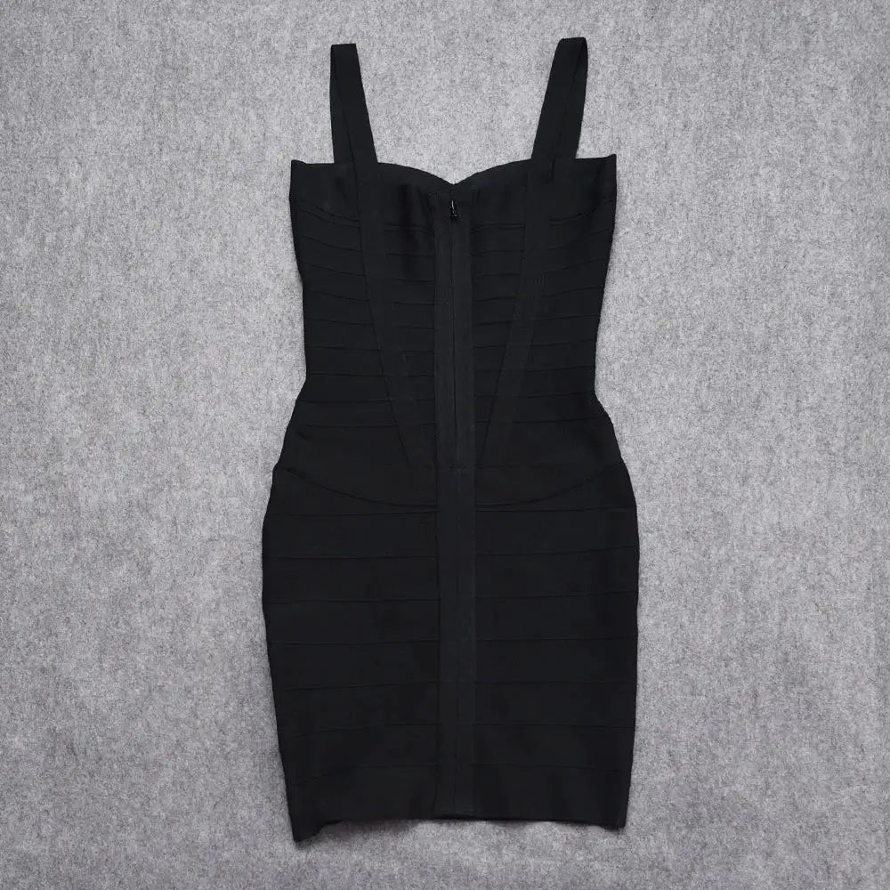 BEAUKEY Blue Spaghetti Strap Women Mini Bandage Dress Bodycon Sexy Above Knee Length Bodycon Party Club Dress XL Classic Vestido