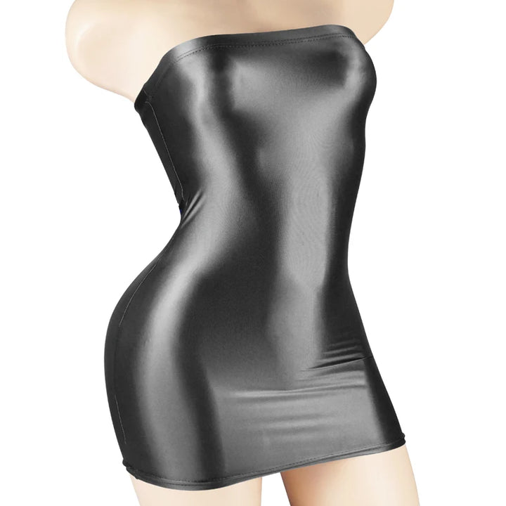 Satin Mini Dress See Through Bodycon Clubwear