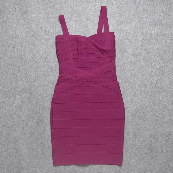 BEAUKEY Blue Spaghetti Strap Women Mini Bandage Dress Bodycon Sexy Above Knee Length Bodycon Party Club Dress XL Classic Vestido
