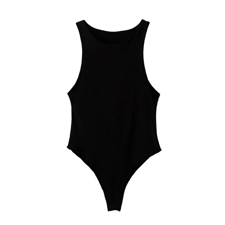 Summer Solid Bodycon Bodysuit For Women Green
