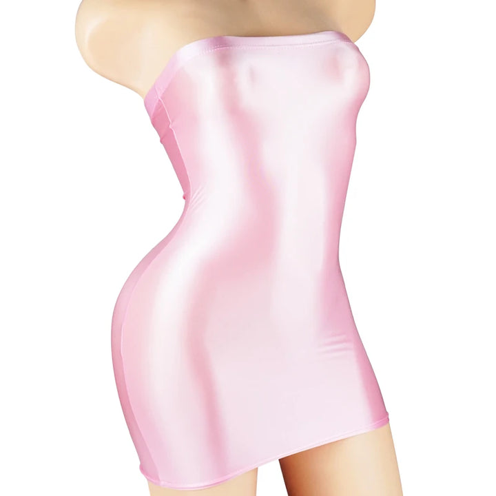 Satin Mini Dress See Through Bodycon Clubwear