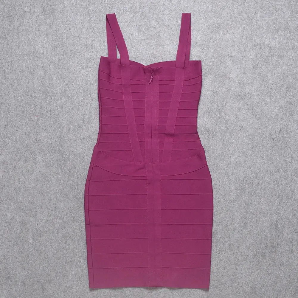 BEAUKEY Blue Spaghetti Strap Women Mini Bandage Dress Bodycon Sexy Above Knee Length Bodycon Party Club Dress XL Classic Vestido