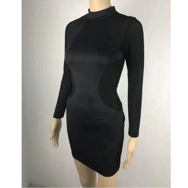 Captivating Mesh Bandage Bodycon Mini Dress For Evening Wear