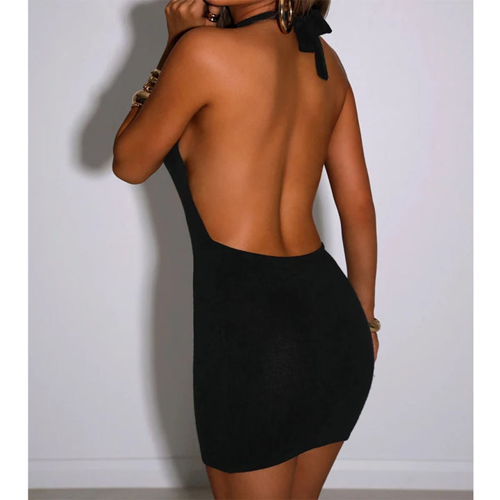 Exclusive Signature Precision Knit Halter Bodycon
