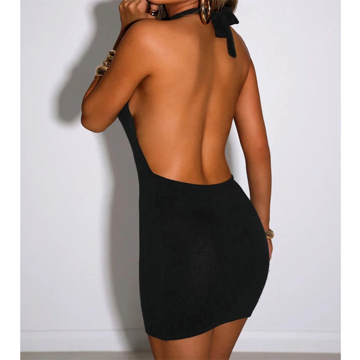 Sexy Bodycon Backless Spaghetti Straps Mini Dress