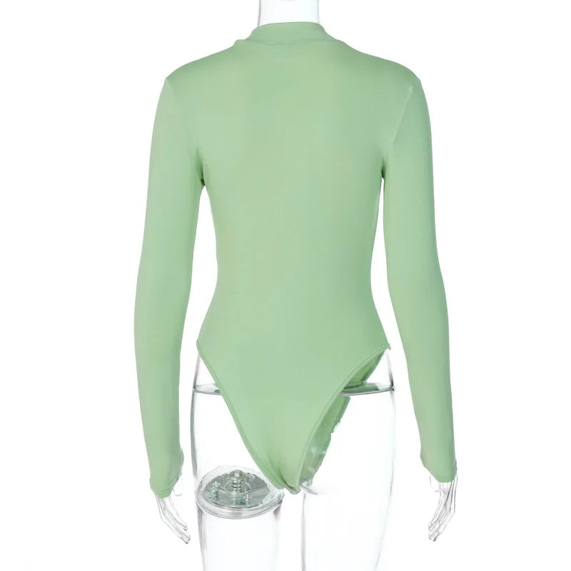 Grosfairy Women Mock Neck Long Sleeve Slim Fit