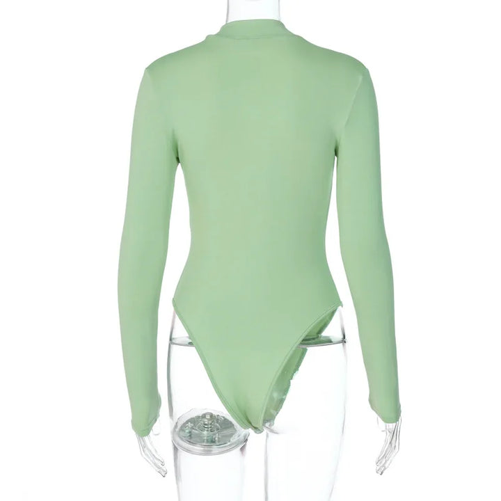 Grosfairy Women Mock Neck Long Sleeve Slim Fit