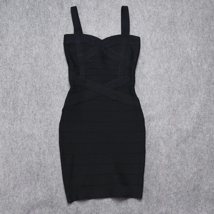 BEAUKEY Blue Spaghetti Strap Women Mini Bandage Dress Bodycon Sexy Above Knee Length Bodycon Party Club Dress XL Classic Vestido