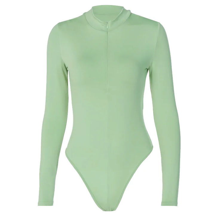 Grosfairy Women Mock Neck Long Sleeve Slim Fit