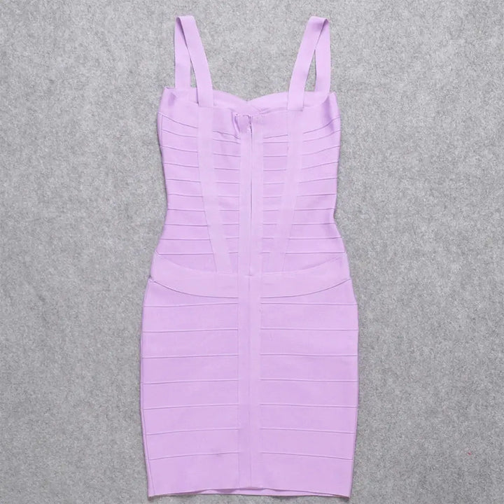 BEAUKEY Blue Spaghetti Strap Women Mini Bandage Dress Bodycon Sexy Above Knee Length Bodycon Party Club Dress XL Classic Vestido