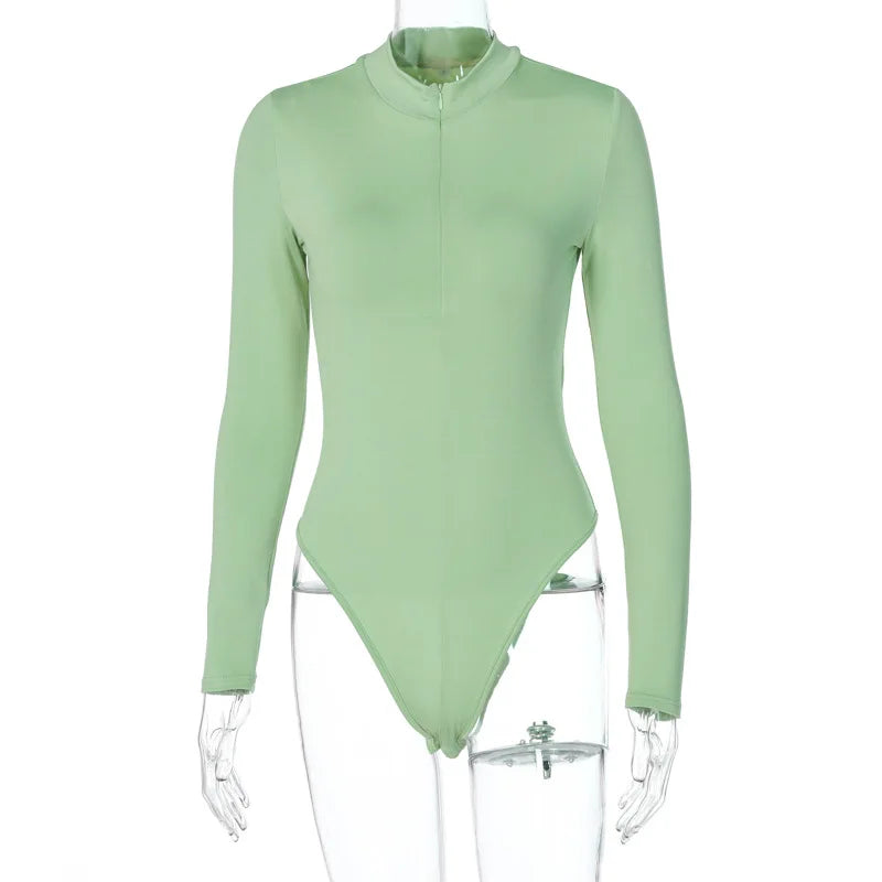 Grosfairy Women Mock Neck Long Sleeve Slim Fit