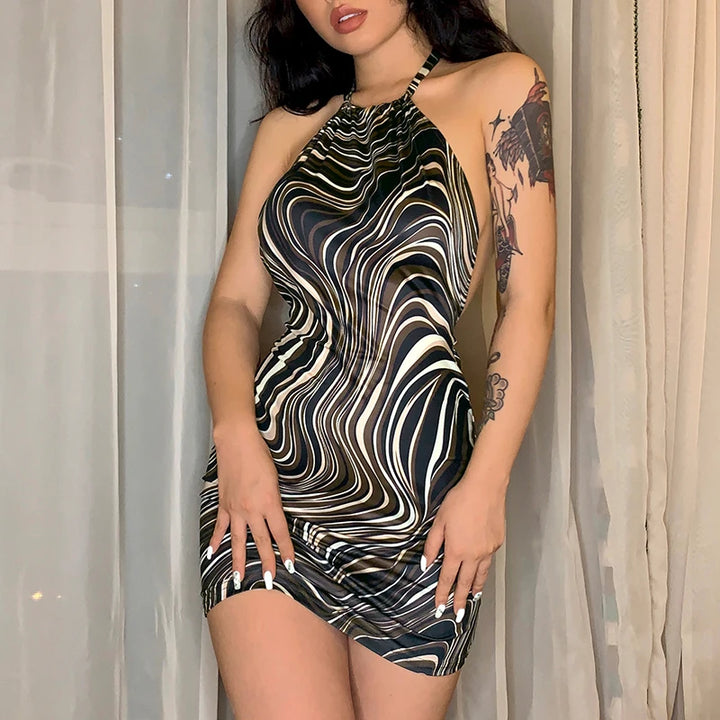 Signature Knit Lace Mini Dress With Hollow Out