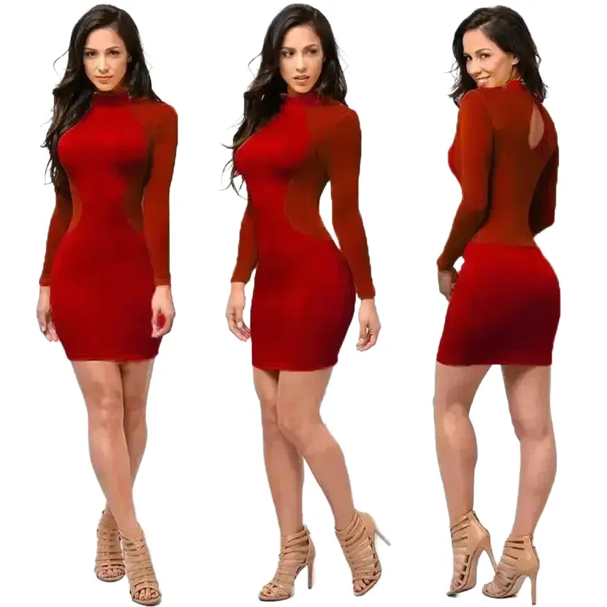 Captivating Mesh Bandage Bodycon Mini Dress For Evening Wear