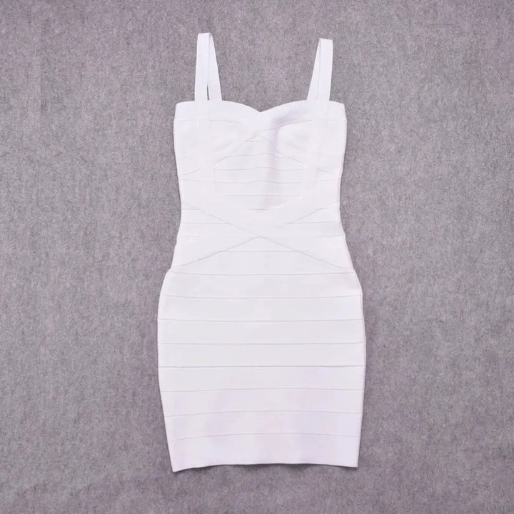 BEAUKEY Blue Spaghetti Strap Women Mini Bandage Dress Bodycon Sexy Above Knee Length Bodycon Party Club Dress XL Classic Vestido