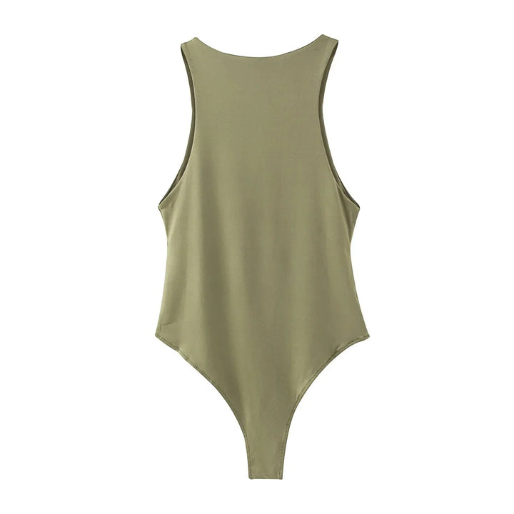 Premium Green Summer Slim Fit Stretch Bodysuit