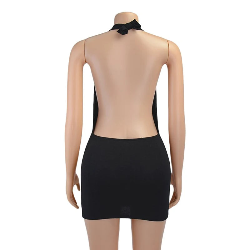 Signature Knit Lace Mini Dress With Hollow Out