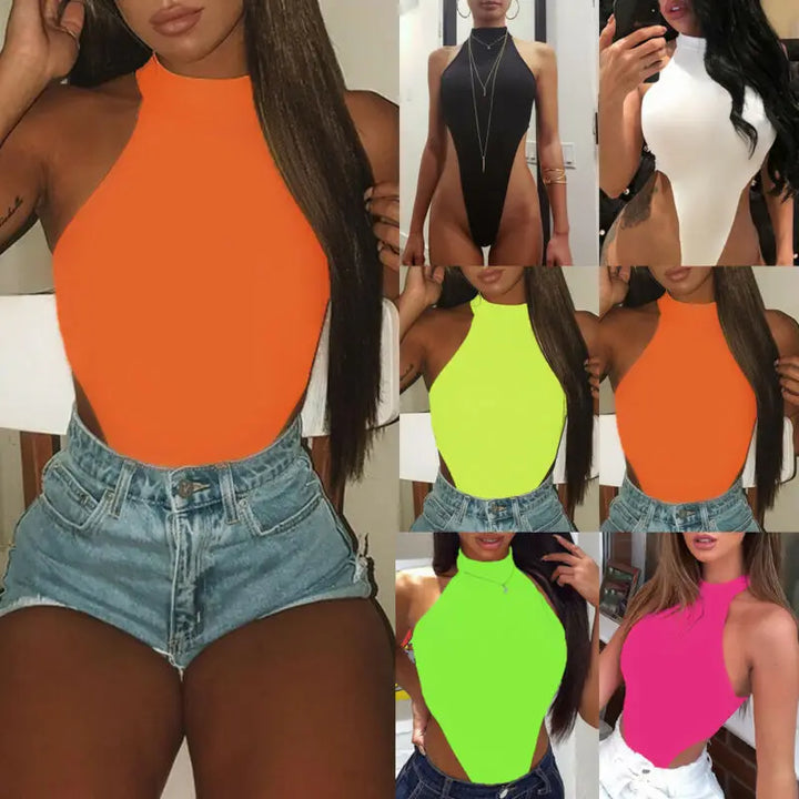 Sexy Halter Bodysuit Bodycon Leotard Feel Good