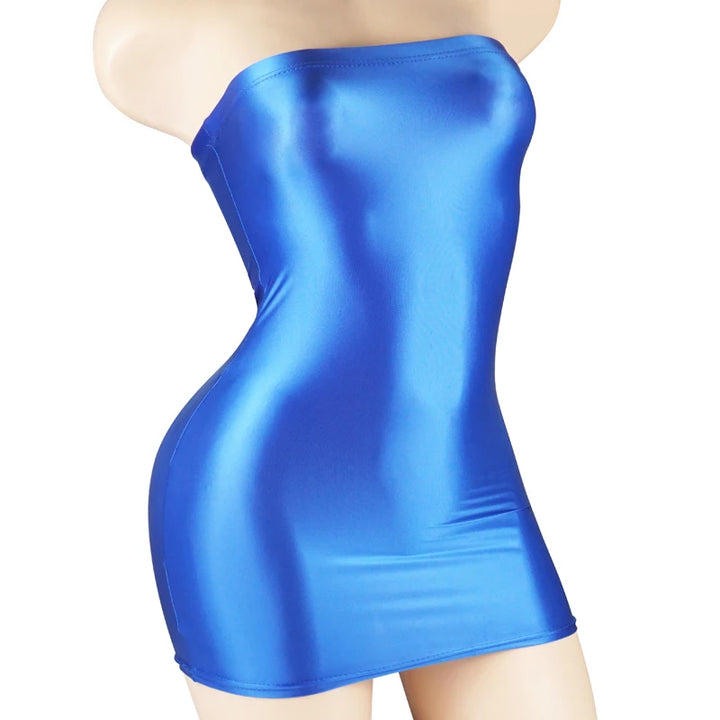 Satin Mini Dress See Through Bodycon Clubwear