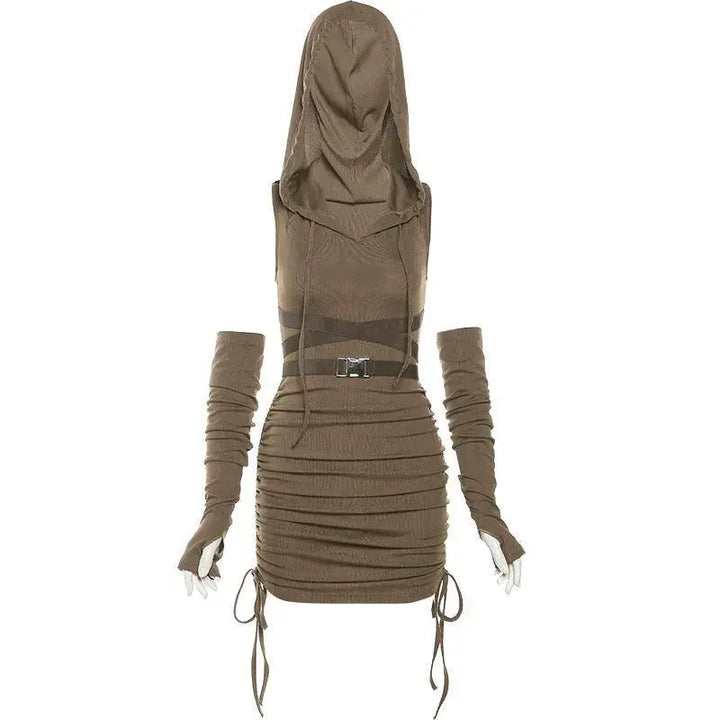 Dune Breeze Patchwork Bodycon Dress Sustainable Style