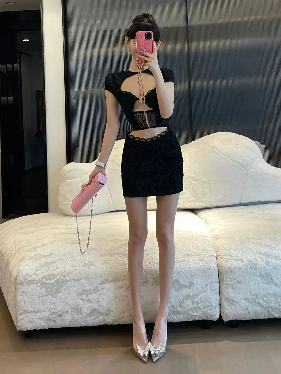 Desire Lace Skirt Bodycon Dress Elegant Alluring Style