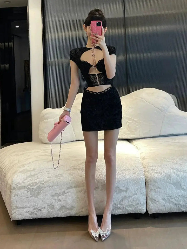 Desire Lace Skirt Bodycon Dress Elegant Alluring Style