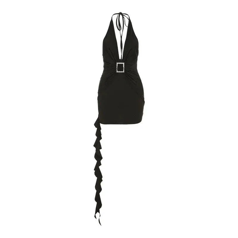 Kliou Bodycon Dress Summer Waist Trimming Chic Style