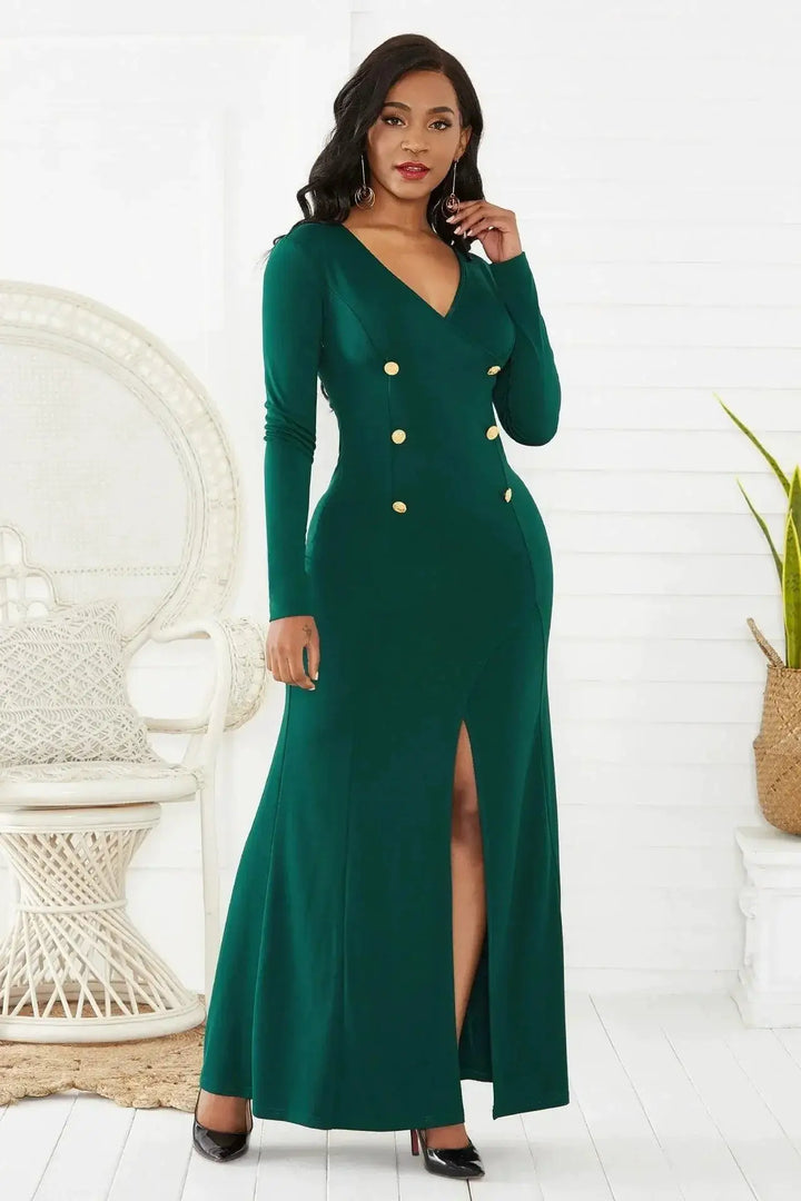 Glam V Neck Bodycon Dress For Women Party Club Outfit