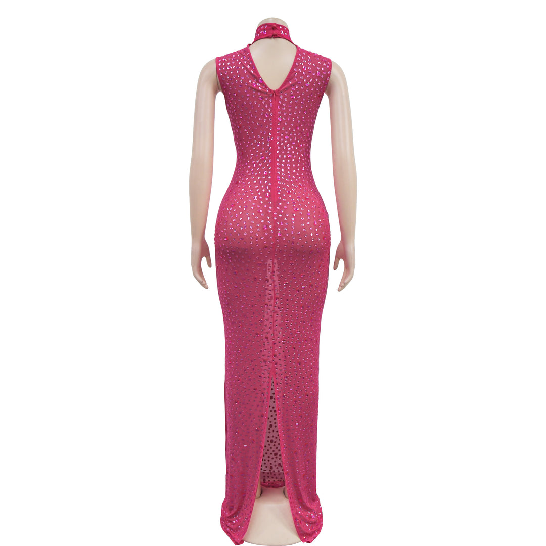 Luxury Rhinestone Maxi Evening Dress For Prom