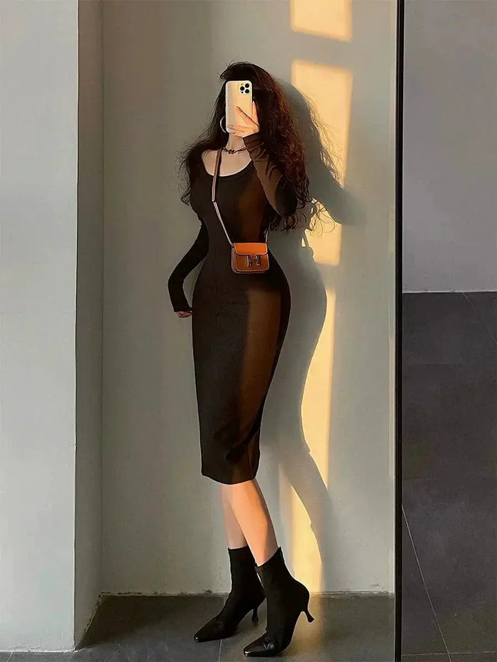 Elegant Bodycon Midi Dress For Evening Fashion Statement
