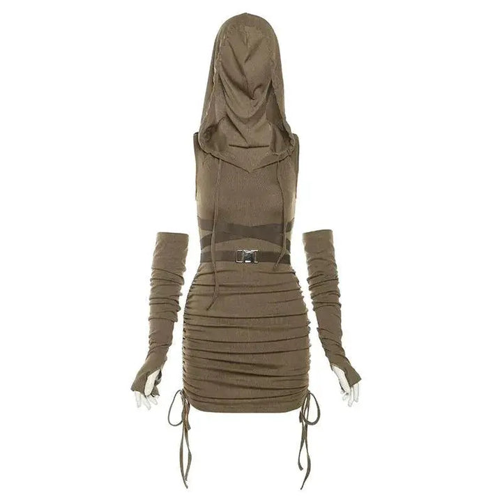 Dune Breeze Patchwork Bodycon Dress Sustainable Style