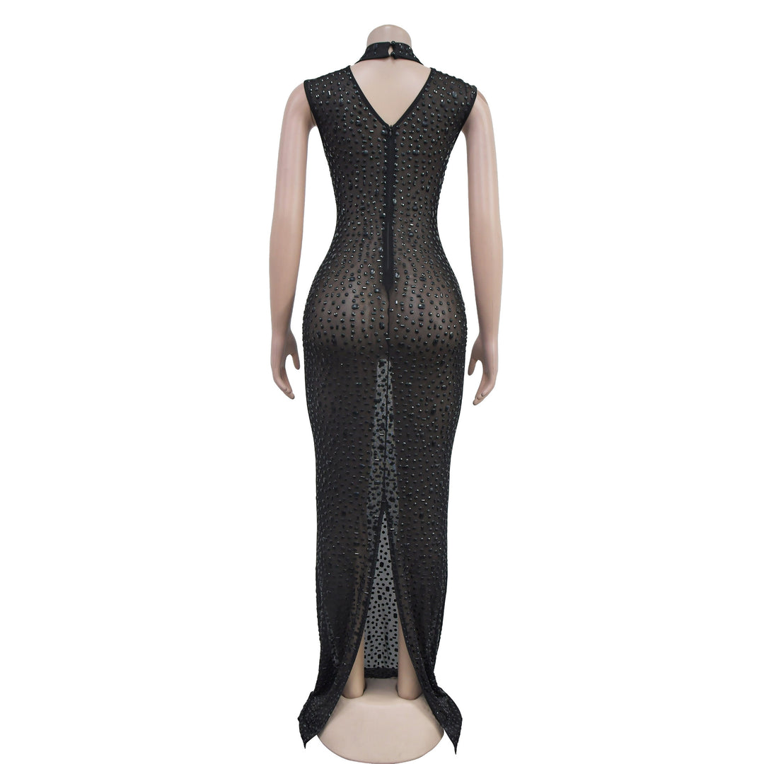 Luxury Rhinestone Maxi Evening Dress For Prom