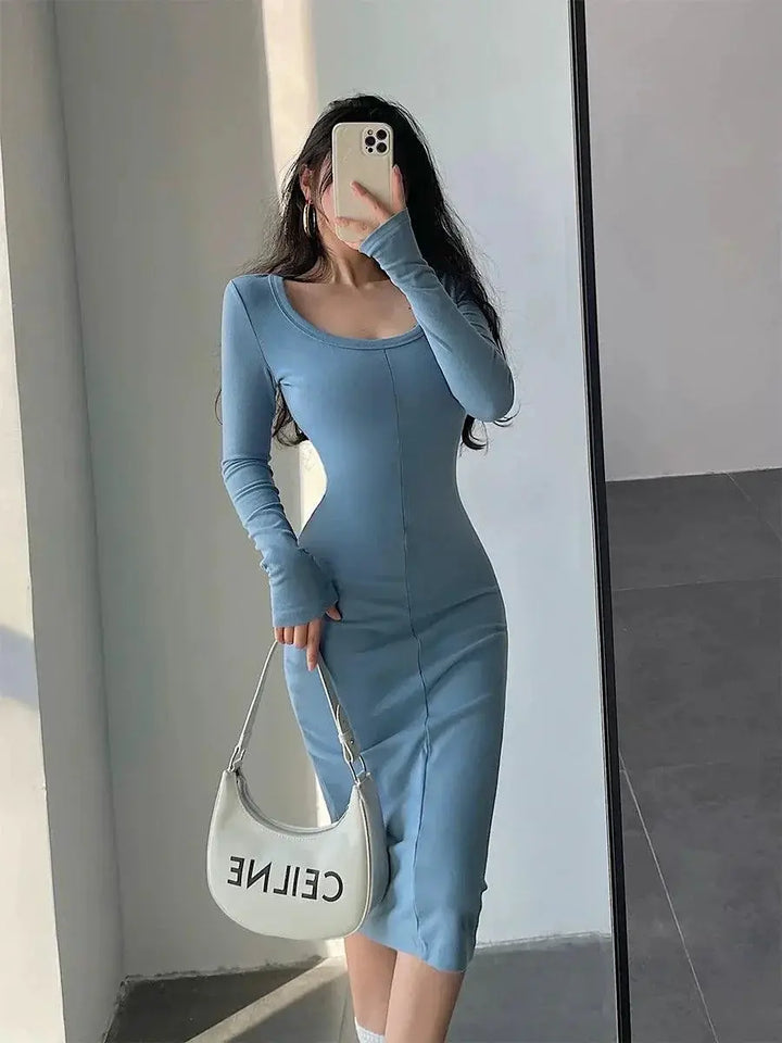 Elegant Bodycon Midi Dress For Evening Fashion Statement