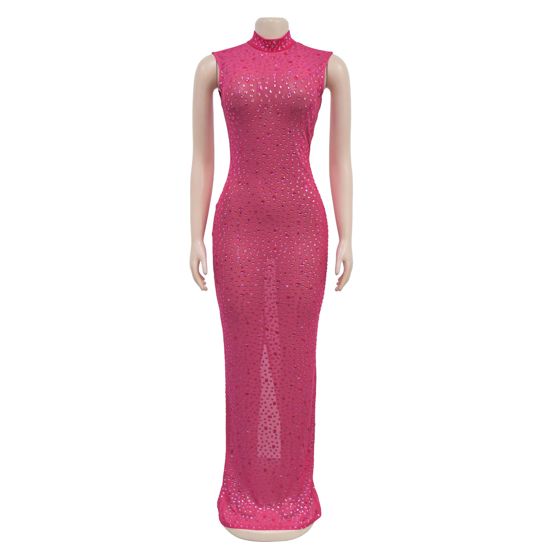 Luxury Rhinestone Maxi Evening Dress For Prom