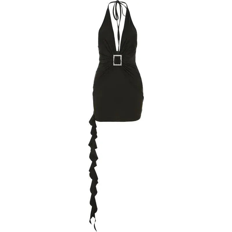 Kliou Bodycon Dress Summer Waist Trimming Chic Style