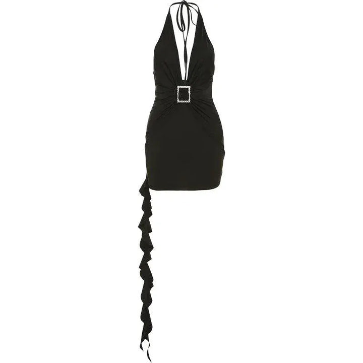 Kliou Bodycon Dress Summer Waist Trimming Chic Style