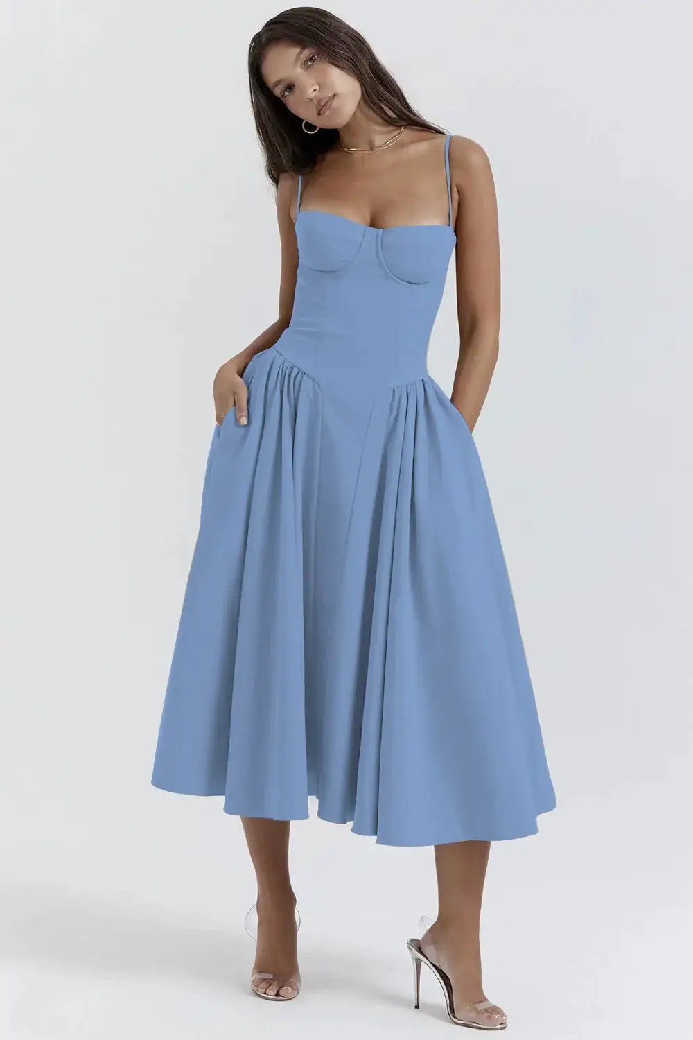 Sexy Tight Slim Wrap Hip Dress French Retro Long Gown - OurLum.com