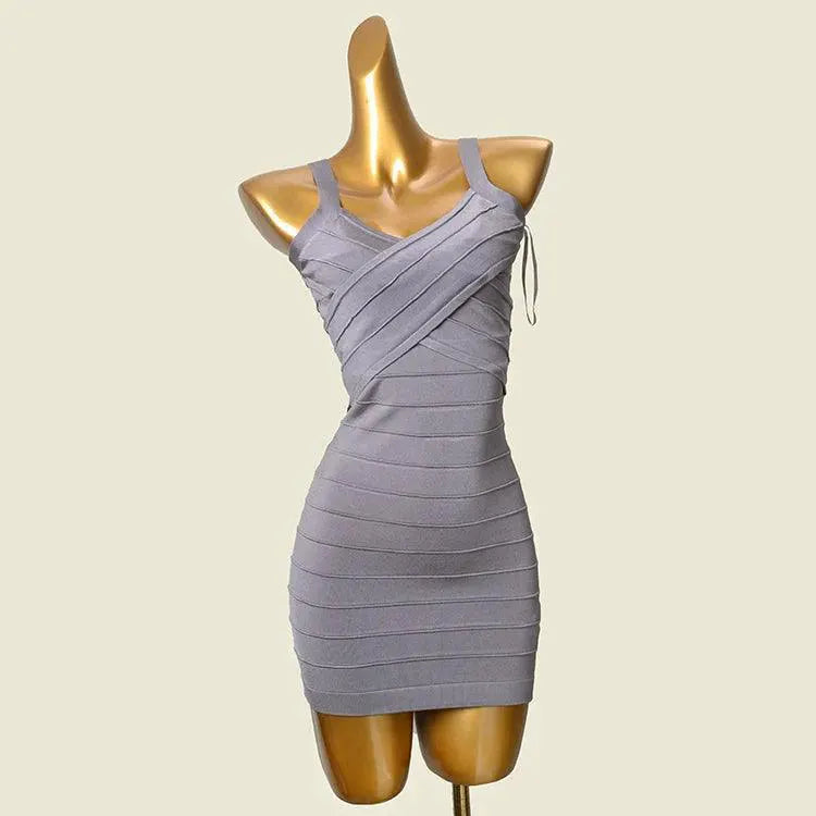 Bodycon Bandage Dress Sexy V Neck Knit Dress For Women