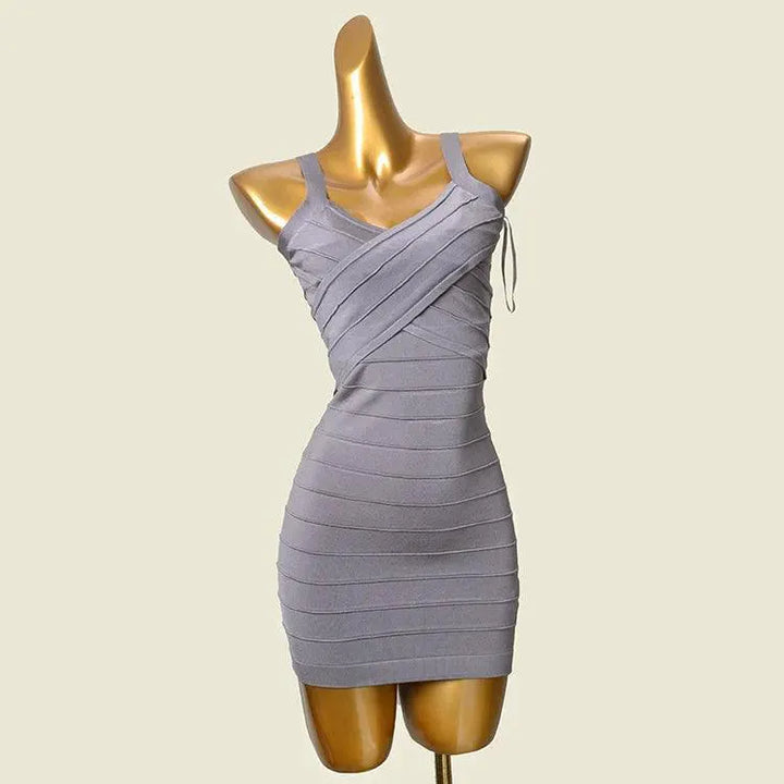 Bodycon Bandage Dress Sexy V Neck Knit Dress For Women