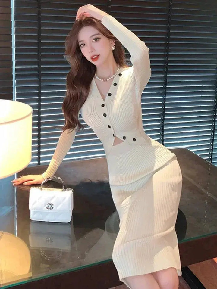 Sneaky Design Bodycon Dress Fake Two Piece Style Statement