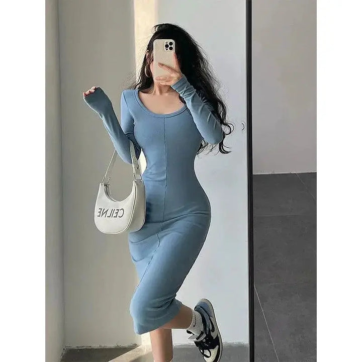 Elegant Bodycon Midi Dress For Evening Fashion Statement