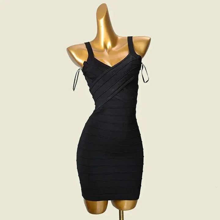 Bodycon Bandage Dress Sexy V Neck Knit Dress For Women