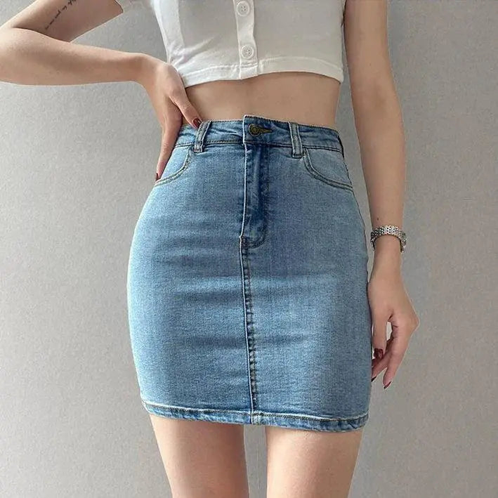 Denim Bodycon Dress Korean Style Elegance And Flattery