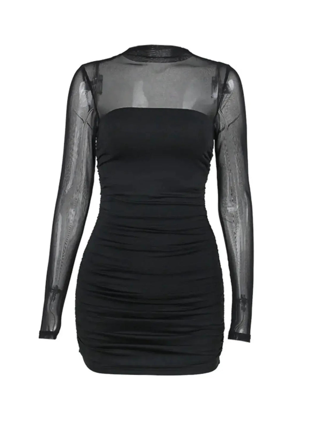Instahot Turtleneck Patchwork Dress Korean Elegance Fall
