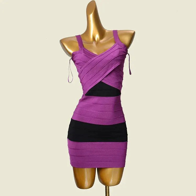 Bodycon Bandage Dress Sexy V Neck Knit Dress For Women