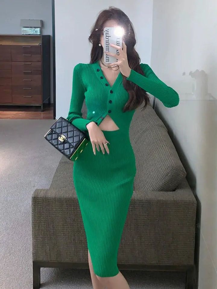 Sneaky Design Bodycon Dress Fake Two Piece Style Statement