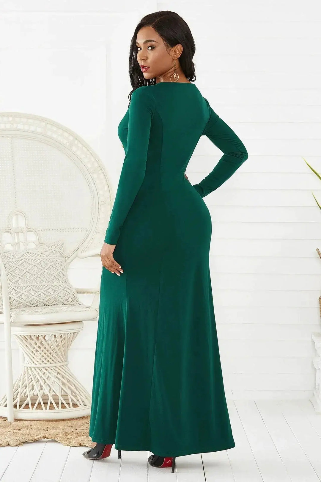 Glam V Neck Bodycon Dress For Women Party Club Outfit