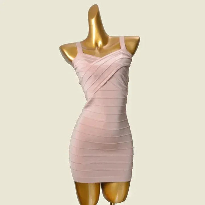 Bodycon Bandage Dress Sexy V Neck Knit Dress For Women
