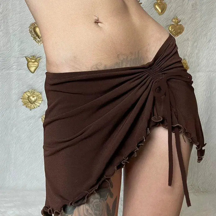 Retro Brown Bodycon Dress For Summer Street Style Elegance